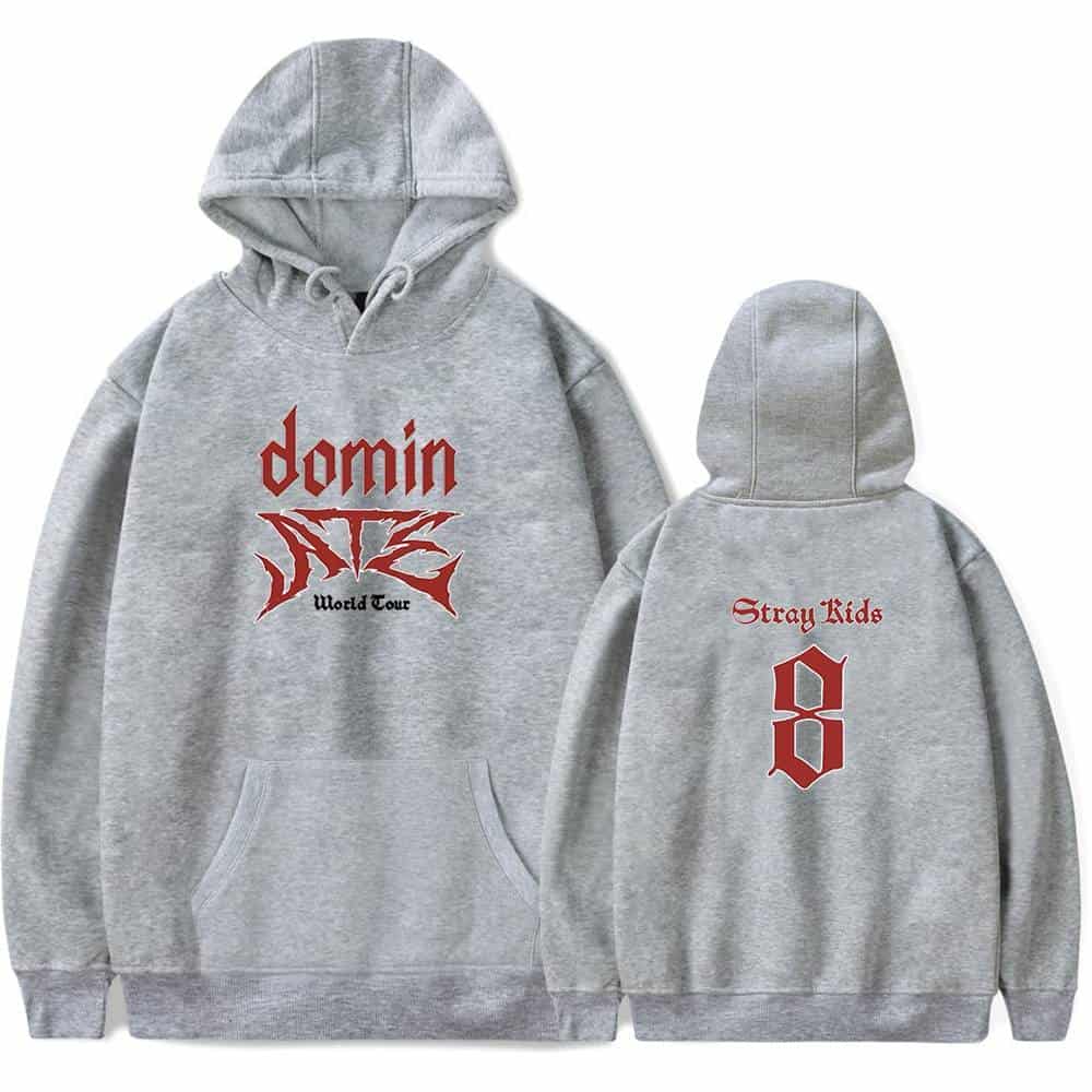Dolin N7 World Tour hoodie with red graphic text, front and back design, casual streetwear style.