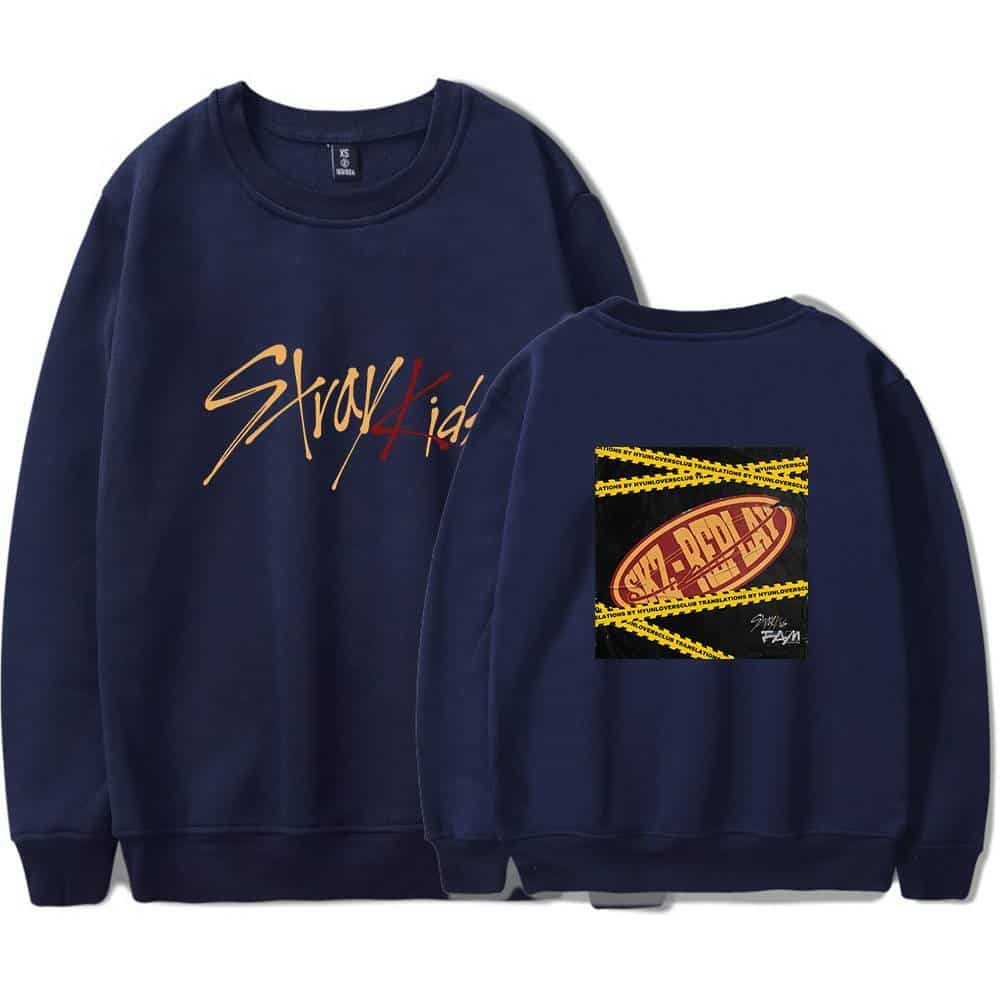 SkoolKid Kpop merchandise sweatshirt with graphic design and bold colors for fans.