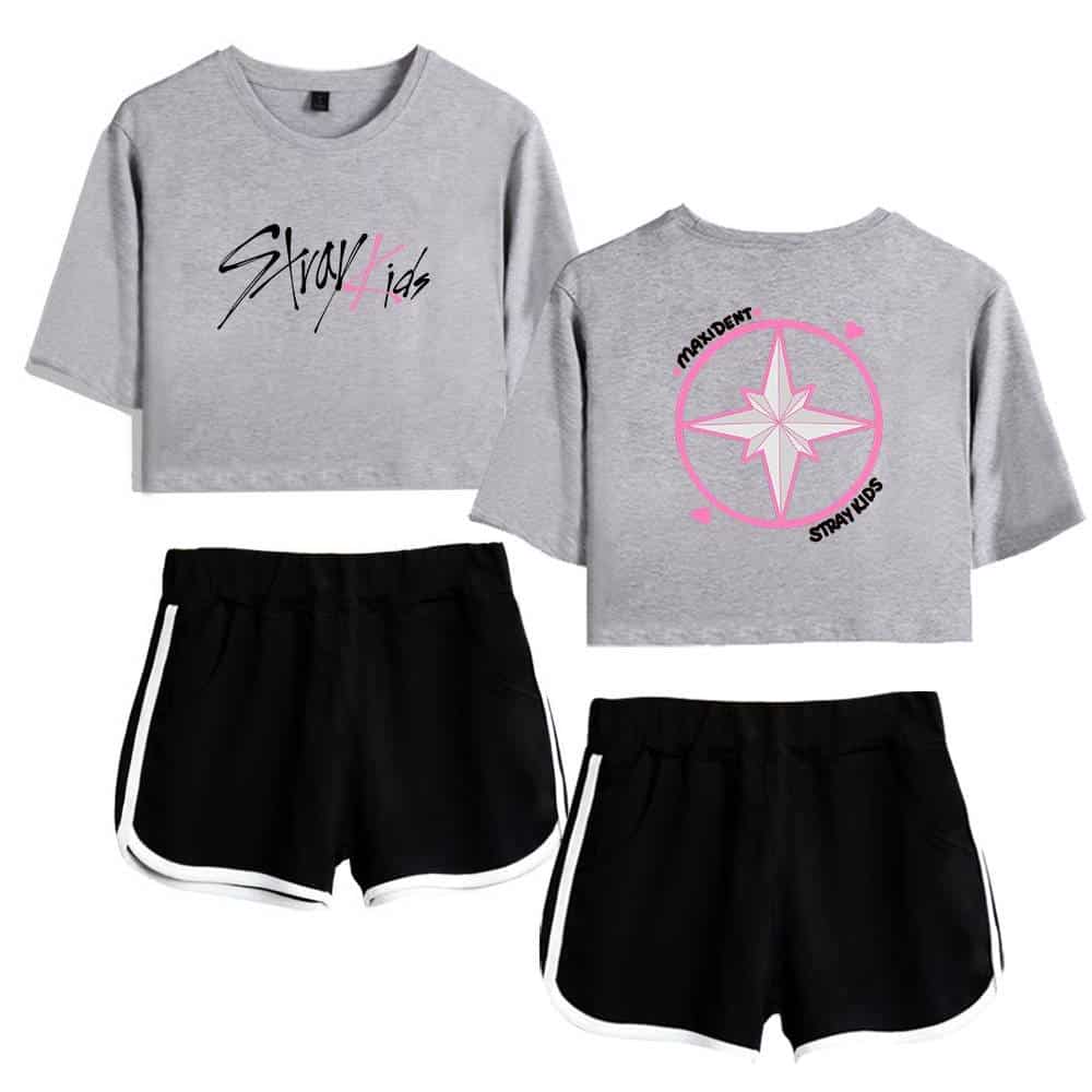 Colorful K-pop girl group merchandise with trendy designs and casual style.