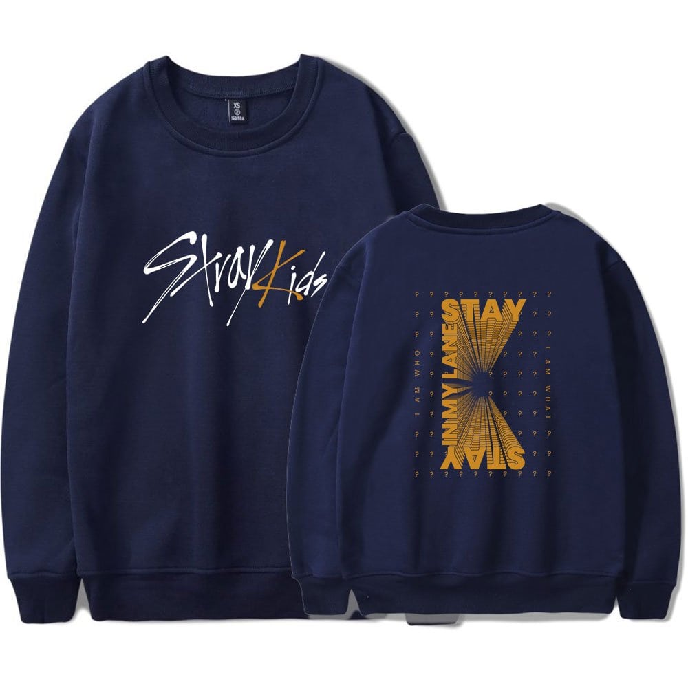 Kpop merch sweatshirt with Stray Kids logo, stylish and trendy fan apparel for Kpop enthusiasts.
